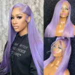 Perruque violette lisse