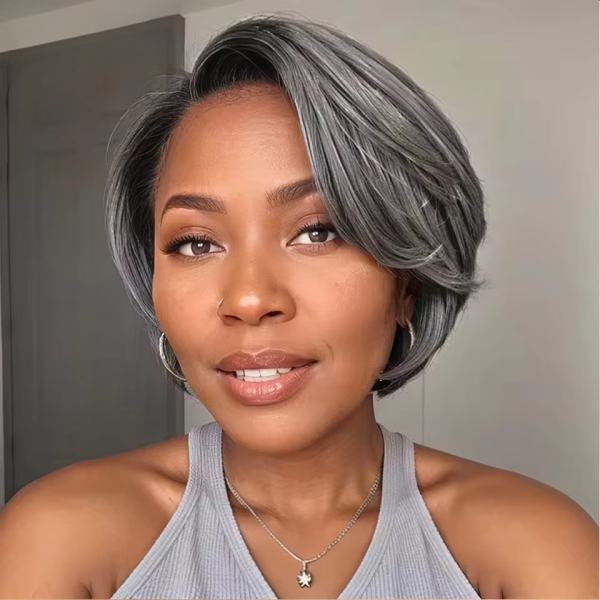 Perruque Mia grise coupe pixie