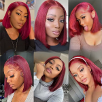 perruque coupe carrée rouge bordeaux