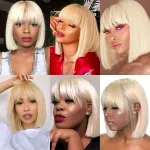 Perruque blonde style bob