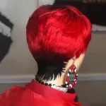 Perruque pixie rouge cheveux naturels courts