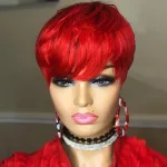coiffure perruque cheveux courts pixie rouge