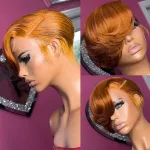 Cheveux naturels coupe pixie orange
