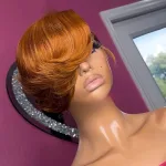 Perruque pixie orange naturelle