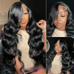 Perruque noire Aïsha cheveux naturels