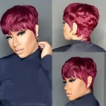 Cheveux naturels rouge bordeaux