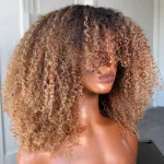 Perruque afro blond miel